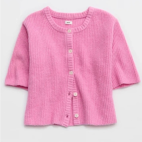 aerie Sweaters - Aerie Unreal Short Sleeve Cardigan